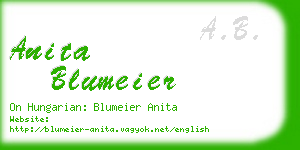 anita blumeier business card